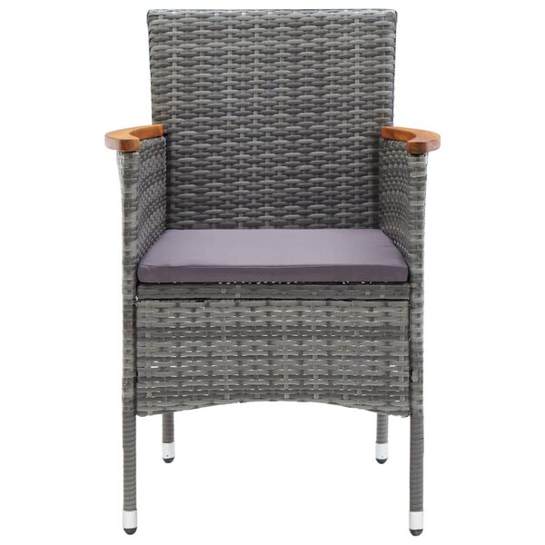 vidaXL Ensemble &agrave; manger de jardin 7 pcs Gris