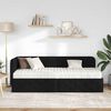 vidaXL Cadre de lit d'angle avec matelas Noir 80 x 200 cm tissu