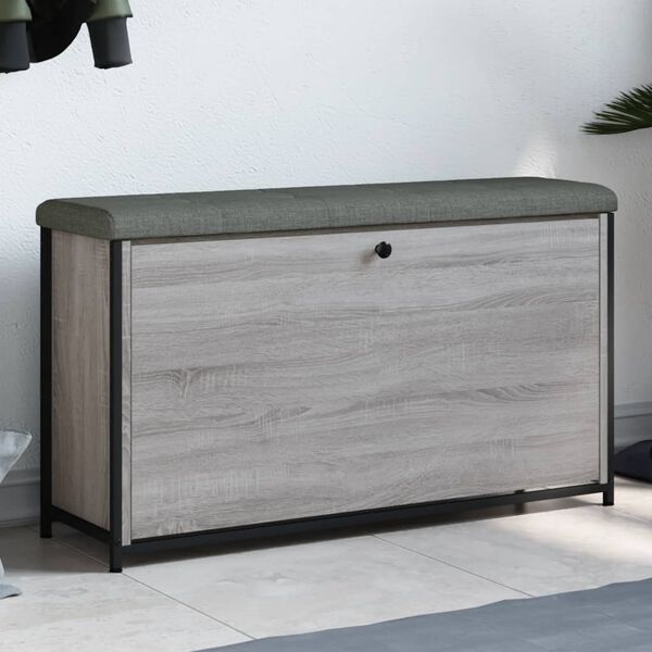 vidaXL Banc &agrave; chaussures tiroir rabattable sonoma gris 102x32x56 cm
