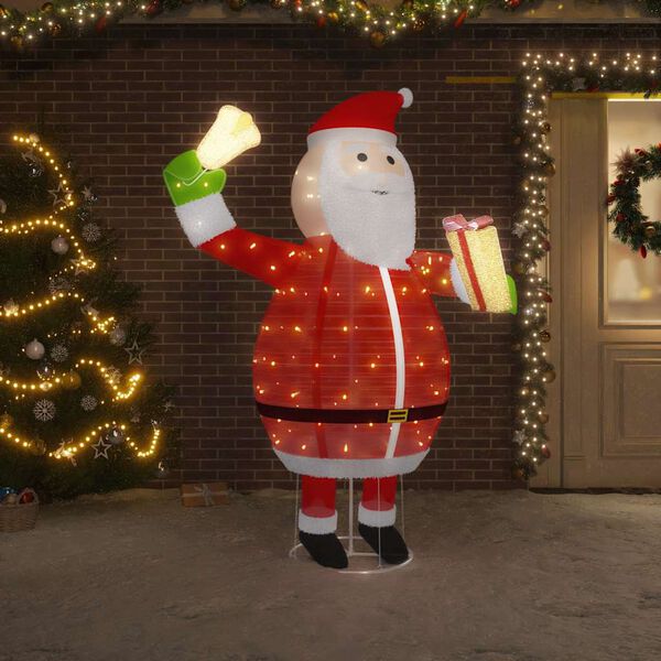 vidaXL D&eacute;coration de No&euml;l Figurine P&egrave;re No&euml;l LED Tissu de luxe 180 cm
