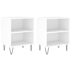 vidaXL Tables de chevet 2 pcs blanc 40x30x50 cm bois d'ing&eacute;nierie