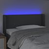 vidaXL T&ecirc;te de lit &agrave; LED Gris fonc&eacute; 93x16x78/88 cm Tissu