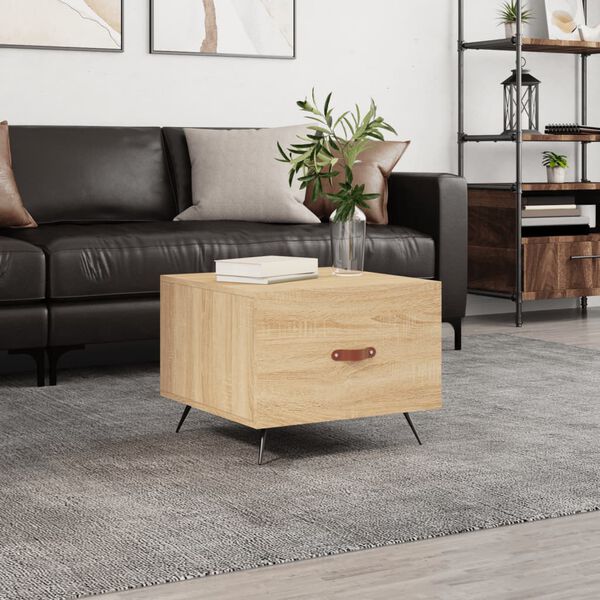 vidaXL Table basse Ch&ecirc;ne sonoma 50x50x40 cm Bois d'ing&eacute;nierie