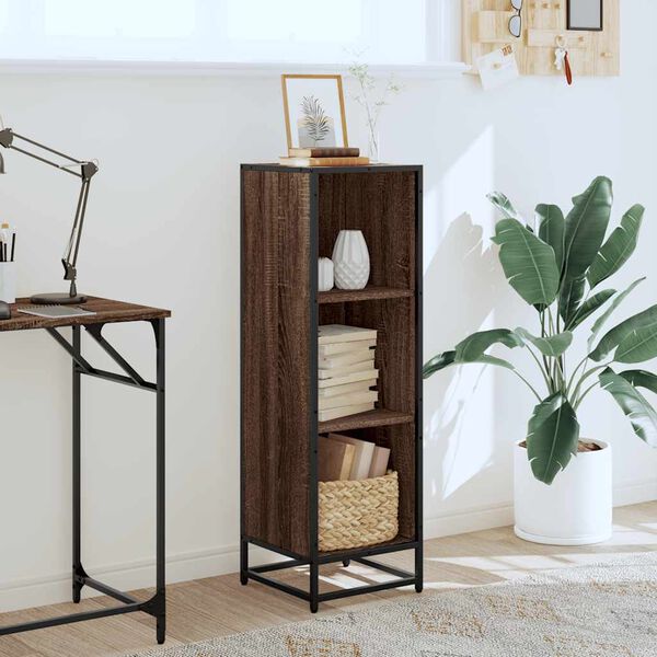 vidaXL Biblioth&egrave;que ch&ecirc;ne marron 33,5x33x107,5 cm bois d'ing&eacute;nierie