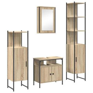 vidaXL Ensemble de mobilier de salle de bain 4 pc Ch&ecirc;ne Sonoma