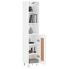 vidaXL Buffet haut Blanc brillant 34,5x34x180 cm Bois d'ing&eacute;nierie