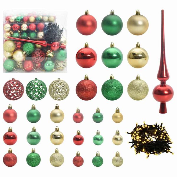 vidaXL Ensemble de Boules de No&euml;l 120 pcs Multicolore Plastique