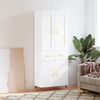 vidaXL Buffet haut Blanc 69,5x34x180 cm Bois d'ing&eacute;nierie