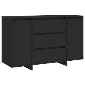 vidaXL Buffet avec 3 tiroirs Noir 120x41x75 cm Bois d'ing&eacute;nierie