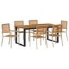 vidaXL Ensemble de salle &agrave; manger pour jardin 7 pcs Beige