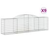 vidaXL Paniers &agrave; gabions arqu&eacute;s 9 pcs 300x50x80/100 cm fer galvanis&eacute;