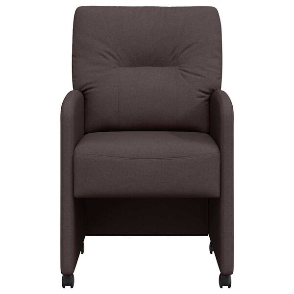 vidaXL Chaises de Salle &agrave; Manger avec Roues 2 pcs Marron fonc&eacute;