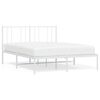 vidaXL Cadre de lit m&eacute;tal sans matelas et t&ecirc;te de lit blanc 120x200 cm