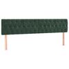 vidaXL T&ecirc;te de lit &agrave; LED Vert fonc&eacute; 200x7x78/88 cm Velours