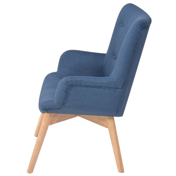 vidaXL Fauteuil avec repose-pied bleu tissu