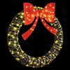 vidaXL Couronne avec 150 LED Blanc chaud 121 x 121 x 10 cm Rotin