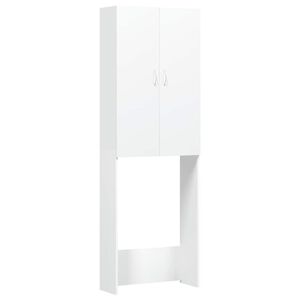 vidaXL Meuble pour machine &agrave; laver Blanc 64x25,5x190 cm
