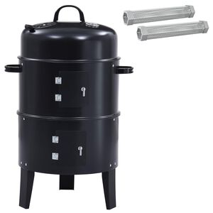 vidaXL Grill ext&eacute;rieur &Oslash; 40 x 80 cm Acier Noir