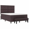 vidaXL Lit &agrave; ressorts avec matelas Marron fonc&eacute; 160 x 200 cm tissu