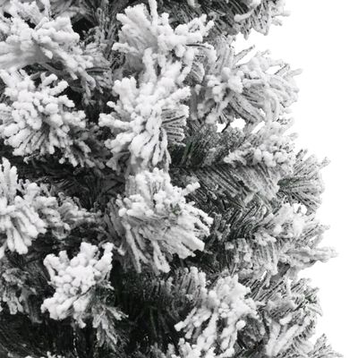 vidaXL Sapin de Noël artificiel mince flocon de neige vert 210 cm PVC