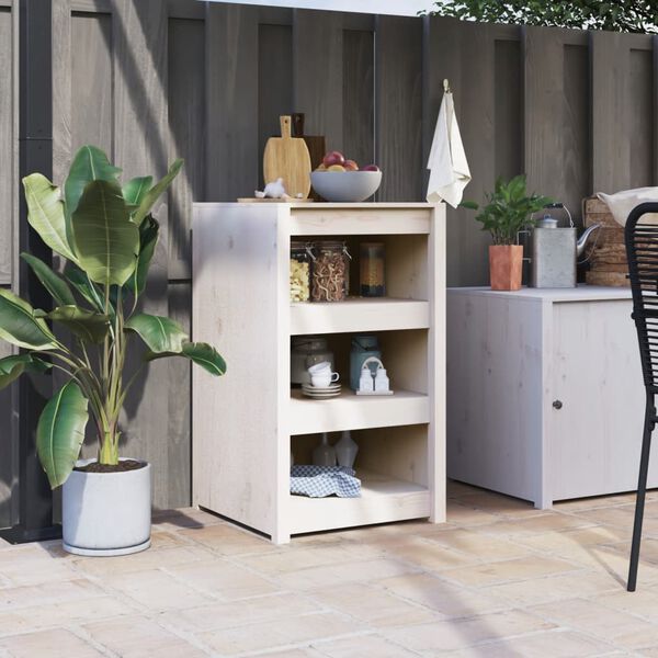 vidaXL Armoire de cuisine d'ext&eacute;rieur blanc bois de pin massif