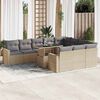 vidaXL Salon de jardin 11 pcs avec coussins beige r&eacute;sine tress&eacute;e