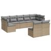 vidaXL Salon de jardin avec coussins 9 pcs beige r&eacute;sine tress&eacute;e