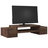 vidaXL Support de moniteur et rangement ch&ecirc;ne marron bois d'ing&eacute;nierie