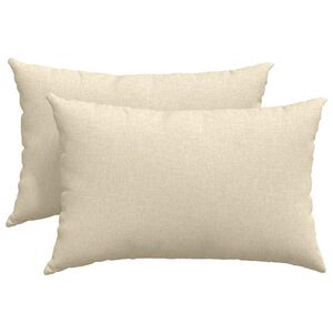 vidaXL Coussins de canap&eacute; 2 pc tissu Cr&egrave;me 60 x 40 cm
