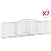 vidaXL Paniers &agrave; gabions arqu&eacute;s 7 pcs 400x50x100/120 cm Fer galvanis&eacute;