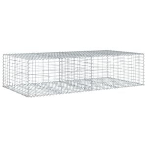 vidaXL Panier gabion avec couvercle 200x100x50 cm fer galvanis&eacute;