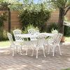vidaXL Ensemble de salle &agrave; manger pour jardin 7 pcs Blanc Aluminium
