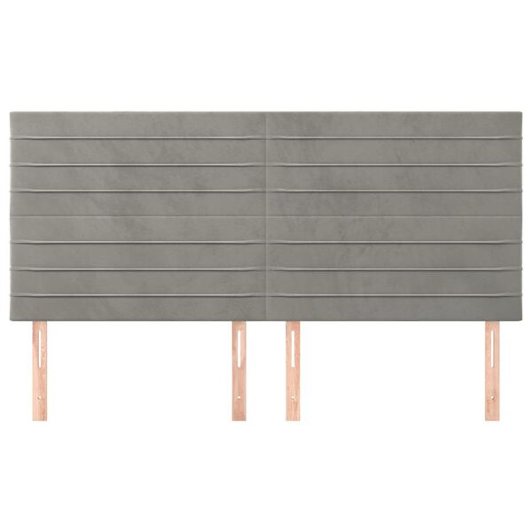 vidaXL T&ecirc;te de lit Gris clair 200x5x118/128 cm Velours