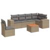 vidaXL Salon de jardin avec coussins 7 pcs beige r&eacute;sine tress&eacute;e