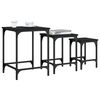 vidaXL Tables basses gigognes 3 pcs noir bois d'ing&eacute;nierie