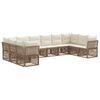 vidaXL Ensemble de canap&eacute; de jardin 10 pc Beige polyrotin