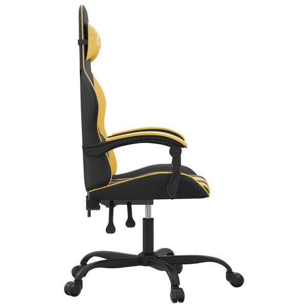 vidaXL Chaise de jeu Noir et dor&eacute; Similicuir