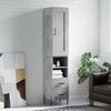 vidaXL Buffet haut Gris b&eacute;ton 34,5x34x180 cm Bois d'ing&eacute;nierie