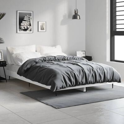 vidaXL Cadre de lit sans matelas blanc brillant 120x190 cm