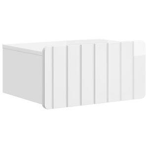 vidaXL Cabinet de chevet mural Blanc brillant 49 x 34,5 x 24 cm