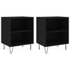 vidaXL Tables de chevet 2 pcs noir 40x30x50 cm bois d'ing&eacute;nierie