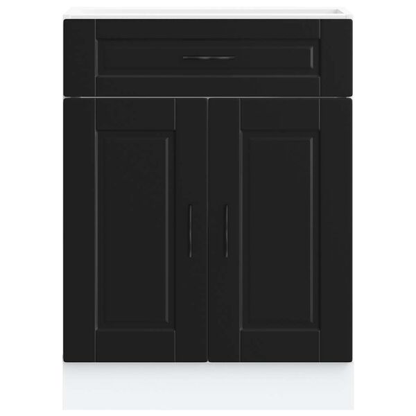 vidaXL Armoire de cuisine Porto noir bois d'ing&eacute;nierie
