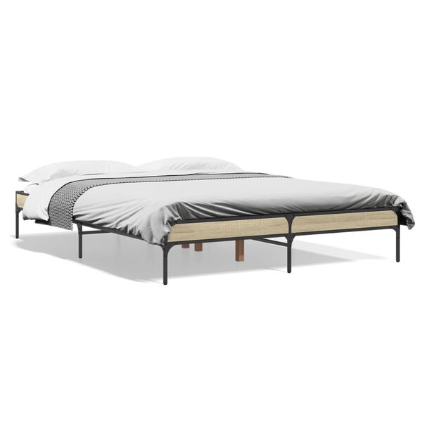 vidaXL Cadre de lit sans matelas chêne sonoma 150x200 cm