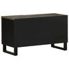 vidaXL Meuble TV noir 80x33x46 cm bois massif de manguier