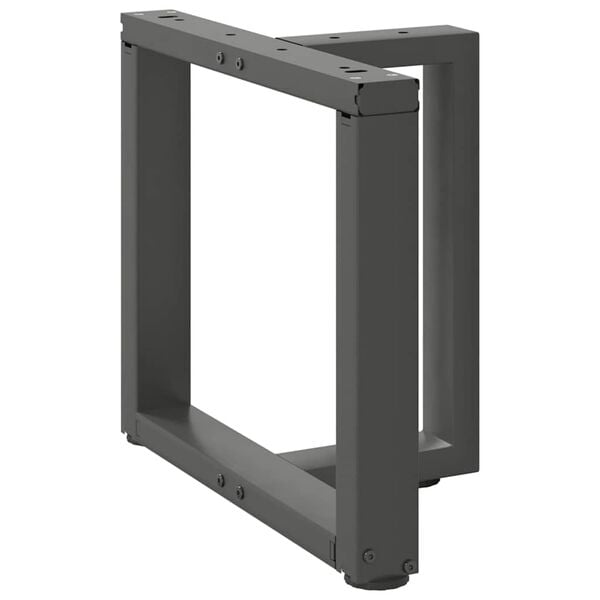 vidaXL Pieds de table basse en T, 2 pi&egrave;ces, anthracite, 50 x 25 x (42-43) cm, acier