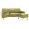 vidaXL Canap&eacute; &agrave; 3 places avec repose-pied Vert Tissu