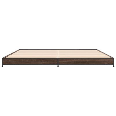 vidaXL Cadre de lit chêne marron 180x200 cm bois d'ingénierie et métal
