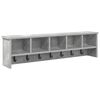 vidaXL Porte-manteau mural avec &eacute;tag&egrave;re Gris b&eacute;ton 100 x 16 x 26 cm