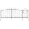 vidaXL Porte de Jardin WOERDEN 175 x 500 cm Acier Gris Verrouillable