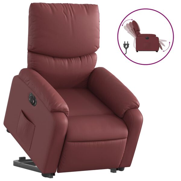 vidaXL Fauteuil inclinable &eacute;lectrique rouge bordeaux similicuir